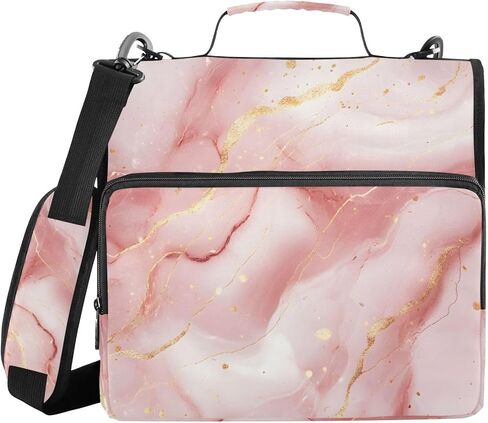 Pink Marble Zipper Binder 3 Ring Binder with Shoulder Strap 500 Sheet Capacity Storage Organizer Trapper Keeper File Folder in Kuwait