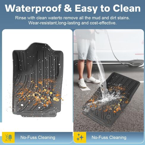 Floor Mats for Toyota Tacoma 2024 2025 Double Cab Custom Fit TPE All Weather Floor Liners Front & Rear Seats | Fits SR/SR5/TRD Pro/Limited | NOT fit for Hybrid & Manual Transmission (Black) in Saudi Arabia