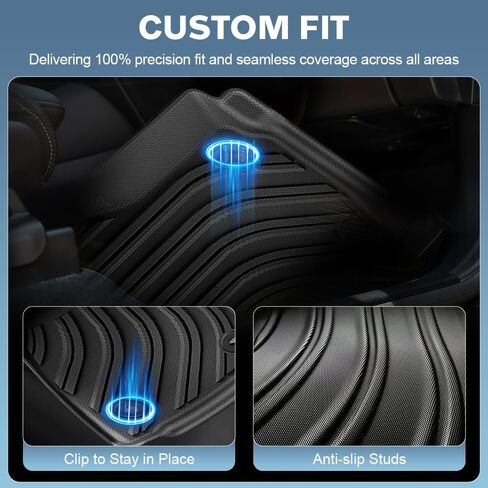 Floor Mats for Toyota Tacoma 2024 2025 Double Cab Custom Fit TPE All Weather Floor Liners Front & Rear Seats | Fits SR/SR5/TRD Pro/Limited | NOT fit for Hybrid & Manual Transmission (Black) in Saudi Arabia