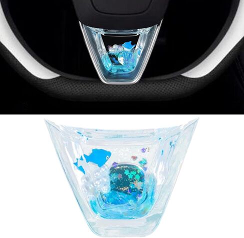 Car Steering Wheel Decoration Vehicle Interior Decor Acrylic Easy to Install Ornament Stylish Interior Accessory, Clear Blue in Saudi Arabia