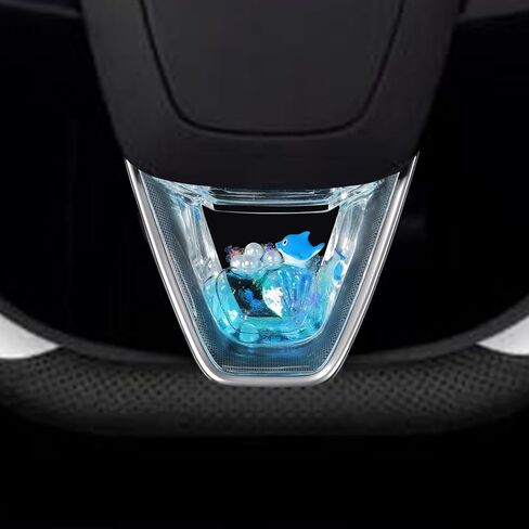Car Steering Wheel Decoration Vehicle Interior Decor Acrylic Easy to Install Ornament Stylish Interior Accessory, Clear Blue in Saudi Arabia