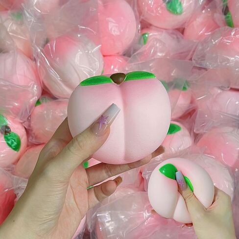 Peach Slow Rising Squishy Toys, Super Soft Peach-Shaped Slow Rising Squishies, Realistic Squishy Peach, Food Squishies Sensory Stress Relief Squeeze Toy for Anxiety Relaxation (1 Pc) in Saudi Arabia