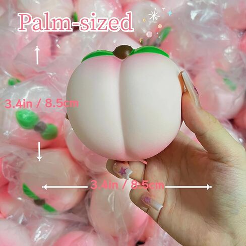 Peach Slow Rising Squishy Toys, Super Soft Peach-Shaped Slow Rising Squishies, Realistic Squishy Peach, Food Squishies Sensory Stress Relief Squeeze Toy for Anxiety Relaxation (1 Pc) in Saudi Arabia
