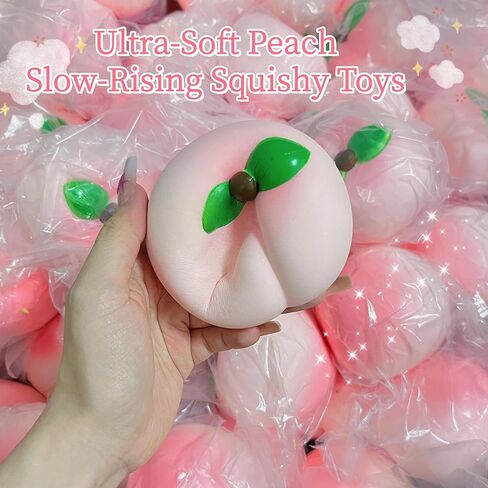 Peach Slow Rising Squishy Toys, Super Soft Peach-Shaped Slow Rising Squishies, Realistic Squishy Peach, Food Squishies Sensory Stress Relief Squeeze Toy for Anxiety Relaxation (1 Pc) in Saudi Arabia