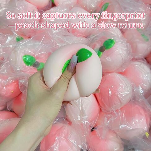 Peach Slow Rising Squishy Toys, Super Soft Peach-Shaped Slow Rising Squishies, Realistic Squishy Peach, Food Squishies Sensory Stress Relief Squeeze Toy for Anxiety Relaxation (1 Pc) in Saudi Arabia