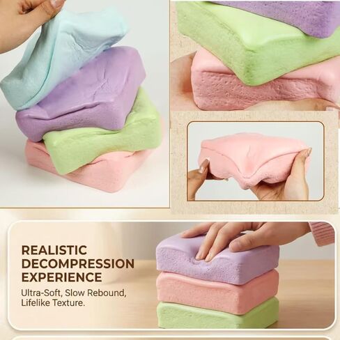 Jumbo Slow Rising Squishy Cube for Adults Premium Desk Squeeze Toy for Stress, Taba Squishy Stress for Anxiety Relief, Office Fidget Focus Tool Party Favors Gifts (Pink) in Saudi Arabia