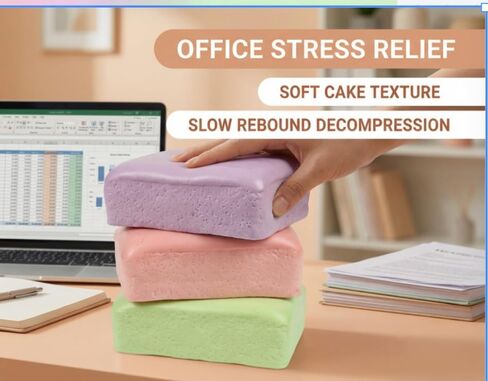 Jumbo Slow Rising Squishy Cube for Adults Premium Desk Squeeze Toy for Stress, Taba Squishy Stress for Anxiety Relief, Office Fidget Focus Tool Party Favors Gifts (Pink) in Saudi Arabia