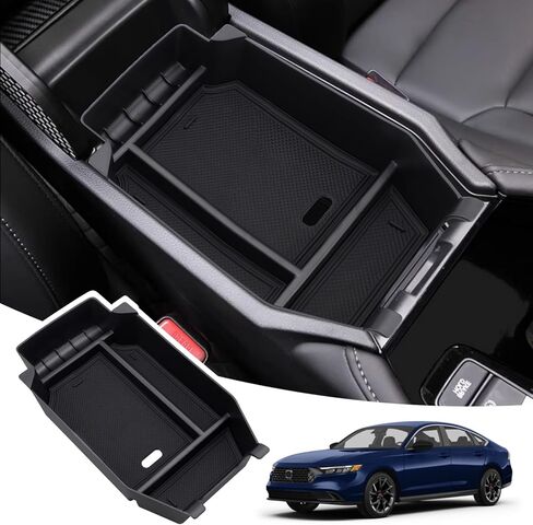 PIFOOG Center Console Organizer for Honda Accord 2025 2024 2023 Accessories Car Storage Armrest Box Tray with Anti Slip Mats Black 1PC in Saudi Arabia