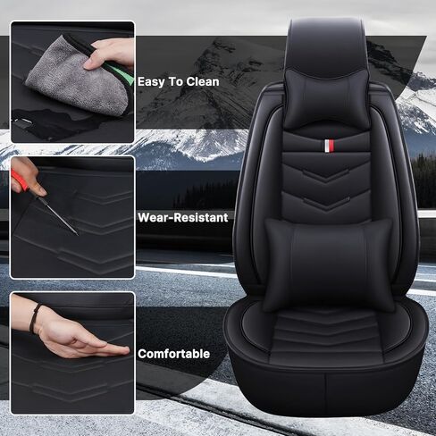 Car Seat Cover 8 Seats for Chevy Suburban 2000-2026, Waterproof Durable Premium Leather Car Seat Protector, Comfortable Anti-Slip Stylish Sport Seat Cover(8 Seats Luxury,Black) in Saudi Arabia