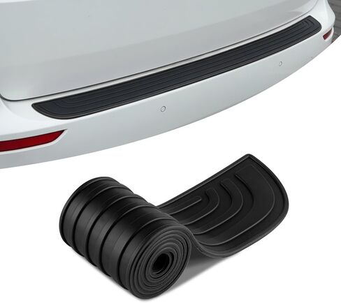 Car Rear Bumper Protector, 9.1x145 CM Car Trunk Protection Strip, Anti-Scratch PVC Rear Front Bumper Guard, Trunk Exterior Accessories for Cars SUV Truck (Black Red/Sports, 9x104CM) in Kuwait