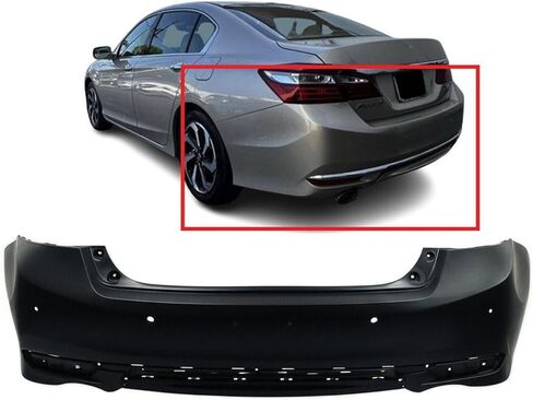 FitParts Compatible With Rear Bumper Cover 2016-2017 Honda Accord Touring Sedan 16 17. New, Primed and Ready for Paint. With Parking Aid Sensor Holes. 71500T2FA80ZZ HO1100293 in Kuwait