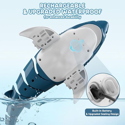 Remote Control Shark Toys Rechargeable 1:18 Scale Realistic Moving Shark RC Pool Toy for 6 7 8 9 Year Old Kids Boys Girls Water Fun in Saudi Arabia
