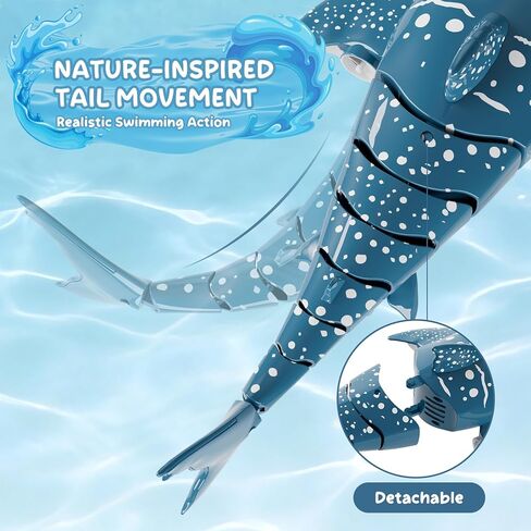 Remote Control Shark Toys Rechargeable 1:18 Scale Realistic Moving Shark RC Pool Toy for 6 7 8 9 Year Old Kids Boys Girls Water Fun in Saudi Arabia