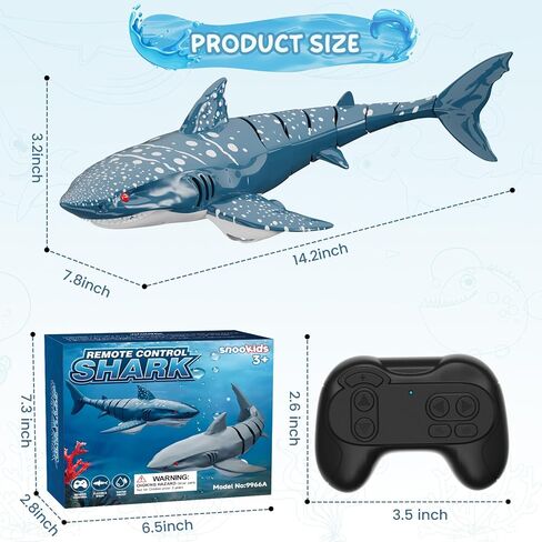 Remote Control Shark Toys Rechargeable 1:18 Scale Realistic Moving Shark RC Pool Toy for 6 7 8 9 Year Old Kids Boys Girls Water Fun in Saudi Arabia