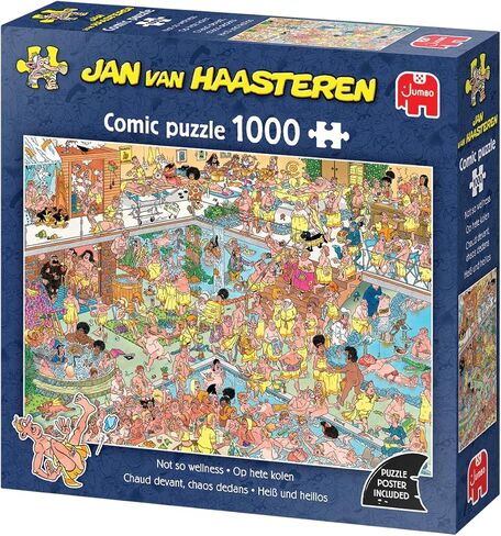 Jan Van Haasteren - JVH - Warm Front, Chaos in - Not So Wellness - Adult Jigsaw Puzzle - Humorous - 100% Recycled Cardboard - 1000 Pieces - Jumbo in Saudi Arabia