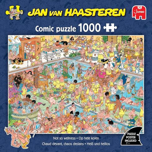 Jan Van Haasteren - JVH - Warm Front, Chaos in - Not So Wellness - Adult Jigsaw Puzzle - Humorous - 100% Recycled Cardboard - 1000 Pieces - Jumbo in Saudi Arabia