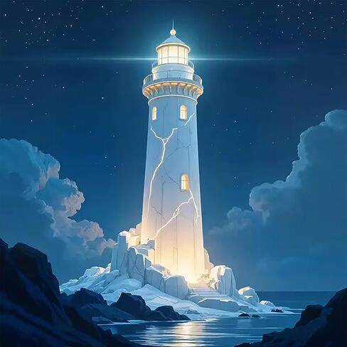 APTDYIGL 5D Lighthouse Sea Diamond Painting Kits for Adults Beginner,DIY Diamond Art Kits for Adults,Round Full Drill Diamond Dots with Gem Art Kits,Home Wall Decor 13.7X13.7inch in Saudi Arabia