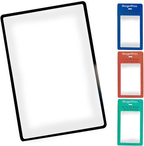 MagniPros (2PACK) Large Full Page 3X Premium Magnifying Sheet Fresnel Lens, Bonus Ruler Magnifiers+2 Bookmark Lenses-Best for Reading Small Prints & Low Vision Seniors in Saudi Arabia