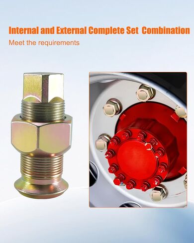 M-126 Outer and M-132 Inner Stud Piloted Wheel Cap Nuts Set Fit for Steel Inner and Alum Outer Wheels, Right Hand Thread, 10 Pcs in Saudi Arabia