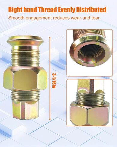 M-126 Outer and M-132 Inner Stud Piloted Wheel Cap Nuts Set Fit for Steel Inner and Alum Outer Wheels, Right Hand Thread, 10 Pcs in Saudi Arabia