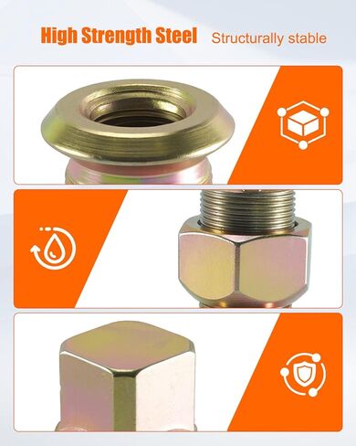 M-126 Outer and M-132 Inner Stud Piloted Wheel Cap Nuts Set Fit for Steel Inner and Alum Outer Wheels, Right Hand Thread, 10 Pcs in Saudi Arabia