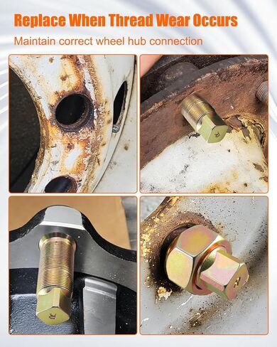 M-126 Outer and M-132 Inner Stud Piloted Wheel Cap Nuts Set Fit for Steel Inner and Alum Outer Wheels, Right Hand Thread, 10 Pcs in Saudi Arabia