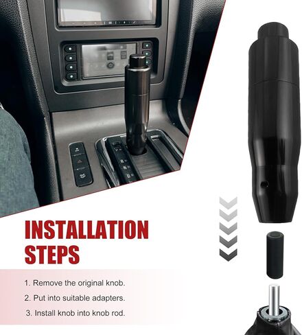 1 PC Car Shift Knob, Transmission Gear Shifting Stick Lever, Gear Shift Knob with Push Button, Universal Automatic Shifter Accessories for Most Cars Trucks SUVs (Black) in Saudi Arabia