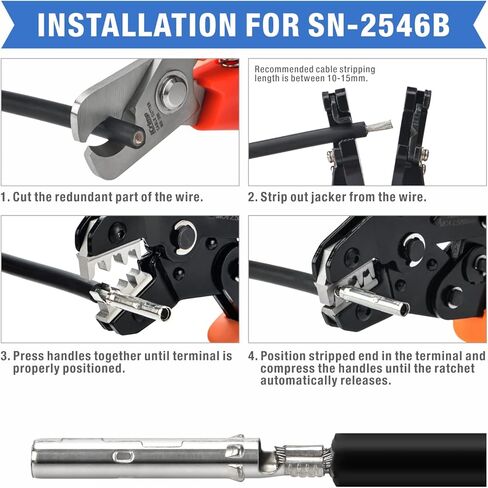 iCrimp MC4 Solar Crimping Tool Kit, 14-10 AWG / 2.5-6mm² PV Cable Crimper with Wire Stripper, Cutter, Spanners and Connectors in Kuwait