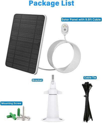 Upgraded Solar Panel Charging Compatible with Pro 5S, Arlo Pro 4, Pro 3, Pro 3 Floodlight, Ultra 2, Ultra, 4W Solar Panel with 9.8ft Charging Cable, IP65 Waterproof, Includes Secure Wall Mount, 3 Pack in Saudi Arabia