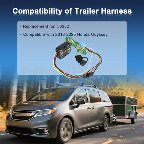 4-Pin Trailer Wiring Harness for Trailer Light Connect Compatible with 2018-2024 Honda Odyssey Replacement for 56382 in Saudi Arabia
