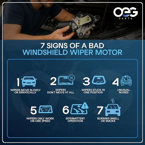 OEG Parts New Front Wiper Motor Compatible with Hyundai Accent Elantra Tiburon 1996 1997 1998 1999 2000 2001 2002 2003 2004 2005, 98100-22100, 98100-25000, 98100-29000 in Kuwait