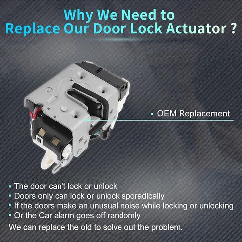 X AUTOHAUX بديل محرك قفل الباب الخلفي الأيسر للراكب الخلفي لسيارة جيب ليبرتي 2008-2012 لسيارة دودج نيترو 2007-2011 مجموعة مشغل مزلاج الباب رقم 4589279AC/4589279AD أسود in Kuwait
