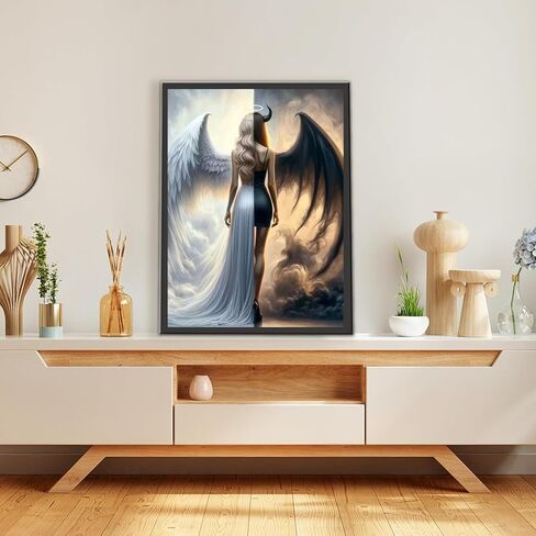 MOMDEDP 5D Angel Devil Diamond Painting Kits for Adults, Angel Wings Diamond Art Kits for,DIY Full Drill Diamond Dot Gem Art Kits for Adults Beginners,Wall Home Decor 12 X 16 inch in Saudi Arabia