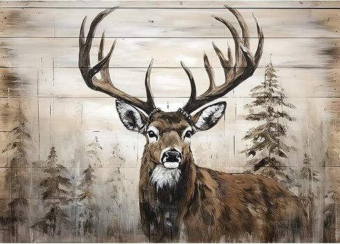 DPDAKIT Deer Diamond Art Kits for Adults, Forest Diamond Painting Kits for Beginner, 5D DIY Round Full Gem Art Crafts for Home Wall Decor Gift, 16x12inch in Saudi Arabia