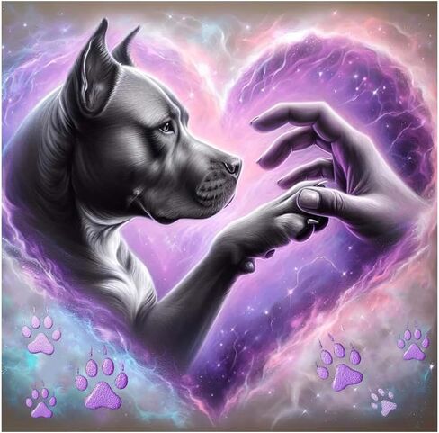 FHBUBPUP Dog Diamond Art Kits for Adults - 5D Full Drill Round Dog Diamond Painting Kits, Beginners DIY Gem Art Home Wall Decoration Crafts Gifts 12×12 Inch in Kuwait