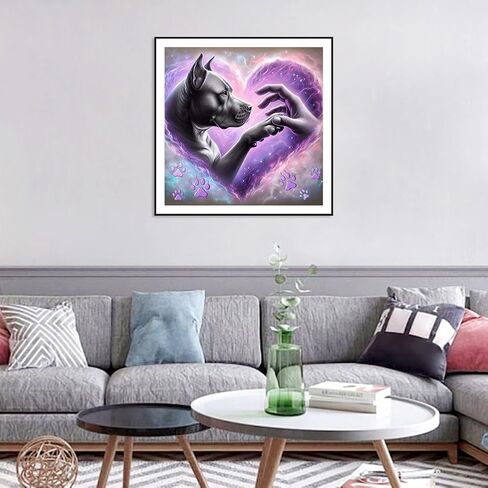 FHBUBPUP Dog Diamond Art Kits for Adults - 5D Full Drill Round Dog Diamond Painting Kits, Beginners DIY Gem Art Home Wall Decoration Crafts Gifts 12×12 Inch in Kuwait