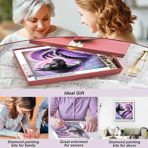 FHBUBPUP Dog Diamond Art Kits for Adults - 5D Full Drill Round Dog Diamond Painting Kits, Beginners DIY Gem Art Home Wall Decoration Crafts Gifts 12×12 Inch in Kuwait