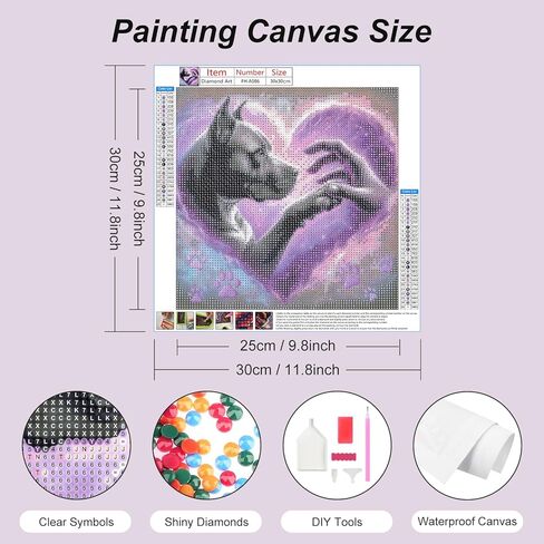 FHBUBPUP Dog Diamond Art Kits for Adults - 5D Full Drill Round Dog Diamond Painting Kits, Beginners DIY Gem Art Home Wall Decoration Crafts Gifts 12×12 Inch in Kuwait