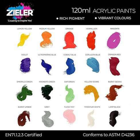 Zieler® Orange Premium Acrylic Paint, 120ml Tube in Saudi Arabia