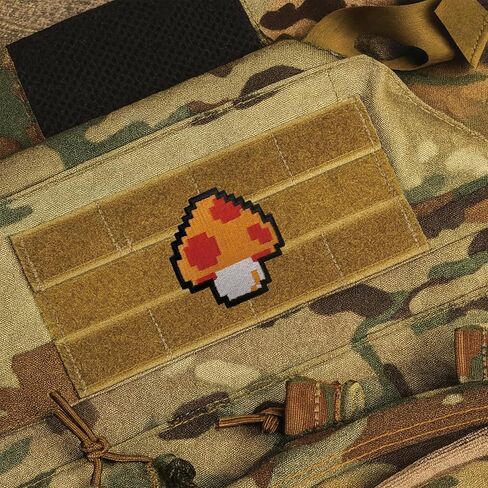 Pixel Mushroom Retro 8-Bit Game Power Up Patch, Cute Funny Tactical Embroidered Military Morale Patch Hook and Loop Patches for Backpack, Hat, DIY Applique, Molle Vest, Bag, Jackets, Clothing in Saudi Arabia