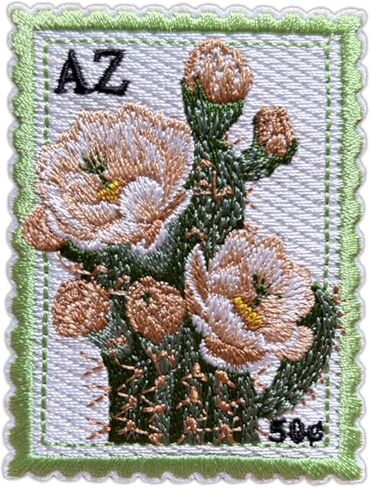 Arizona Saguaro Cactus Blossom State Flower Patch, Stamp 3 Inches Iron On/Sew On Embroidered Applique Fabric Aesthetic Floral Patches for Clothes Backpacks Hat Jeans, Vintage Flower Patches in Saudi Arabia