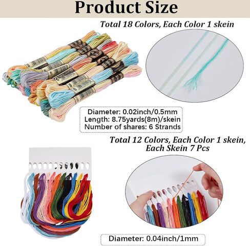 30 Skeins 2 Styles Colorful Embroidery Floss Variegated Gradient Cross Stitch Thread Friendship Bracelets Yarn String Threads Bulk Kit for Hand Sewing Jewelry Bracelet Making Crafts Crochet in Kuwait