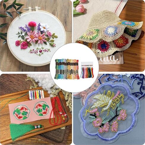 30 Skeins 2 Styles Colorful Embroidery Floss Variegated Gradient Cross Stitch Thread Friendship Bracelets Yarn String Threads Bulk Kit for Hand Sewing Jewelry Bracelet Making Crafts Crochet in Kuwait