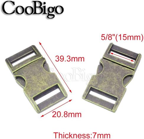 10 عبوات معدنية من CooBigo مقاس 5/8 بوصة (15 مم) مشبك تحرير جانبي لأساور Paracord للحيوانات الأليفة وحقيبة ظهر وحزام جلدي DIY Craft # FLQ102-15(Mix-s) ألوان متنوعة in Kuwait