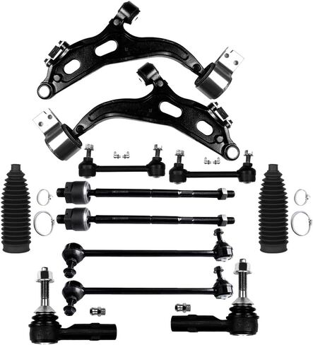 12 Pcs Suspension Kit - Fit 2005-2007 for Mercury Montego 2005-2007 for Ford Five Hundred, Include - Front Lower Control Arm and Ball Joint Outer Inner Tie Rod End w/Boot Sway Bar Link in Kuwait