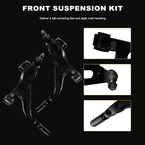 12 Pcs Suspension Kit - Fit 2005-2007 for Mercury Montego 2005-2007 for Ford Five Hundred, Include - Front Lower Control Arm and Ball Joint Outer Inner Tie Rod End w/Boot Sway Bar Link in Kuwait