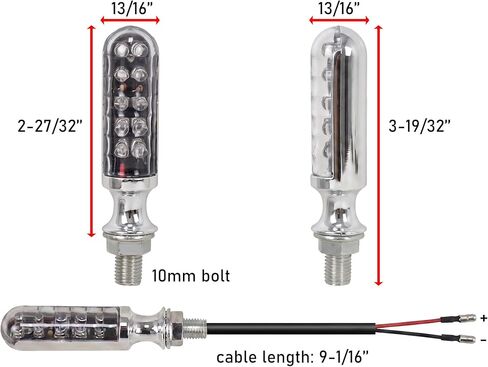10mm DC 12V Motorcycle LED Turn Signals, Universal Indicators for Motorbike, E-bike, Moped and Cruiser in Saudi Arabia