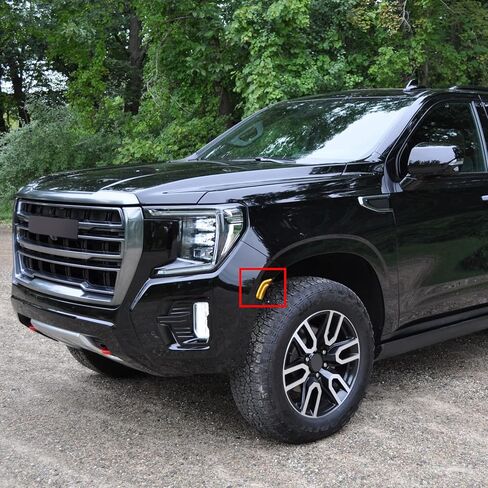 Smoked Lens LED Side Marker Light Compatible with 2021-2024 Yukon/Tahoe/Yukon Denali/Yukon XL/Escalade/Suburban/Escalade ESV Driver Passenger Sidemarkers Lamp Orange Front Turn Singal Lights in Saudi Arabia