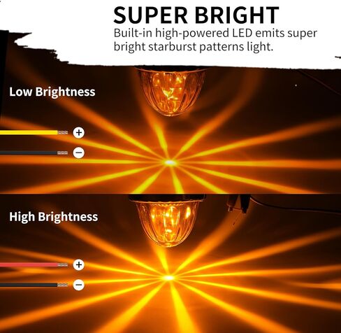 Glass Lens Watermelon Lights, LED Top Clearance Side Marker Turn Signal Lights with Glass Lens Amber Light for Trucks (2pcs amber lens amber light) in Saudi Arabia
