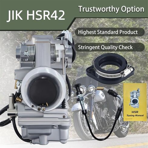 مكربن ​​لـ HSR42 HSR 42 مم TM42-6 Fit Harley Evo Evolution Twin Cam Glide Dyna قرص سفلي واسع للغاية لراكب الإنزلاق Fatboy Heritage Softail Night Train Road King in Kuwait